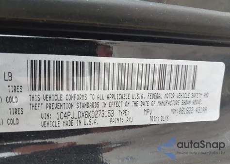 2019 Jeep Cherokee Limited Fwd from USA, damaged, VIN 1C4PJLDX6KD273153